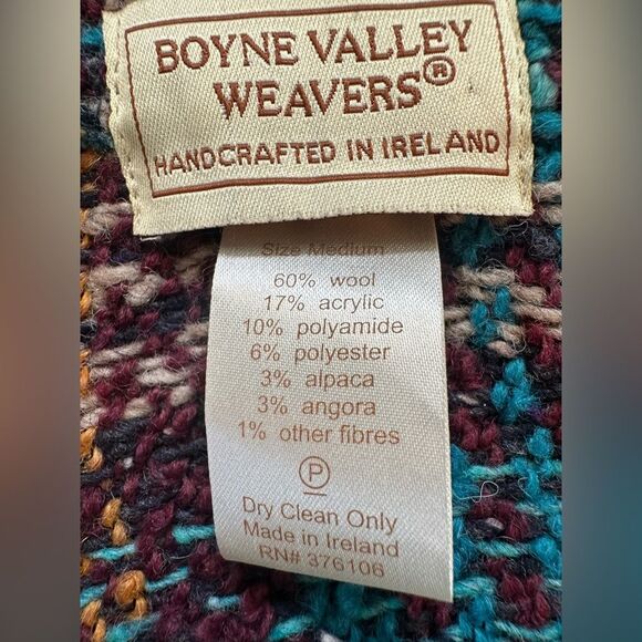 Boyne Valley Weavers Handmade in Ireland Wool/Alpaca/Angora Blend Plaid Jacket M - Picture 6 of 6